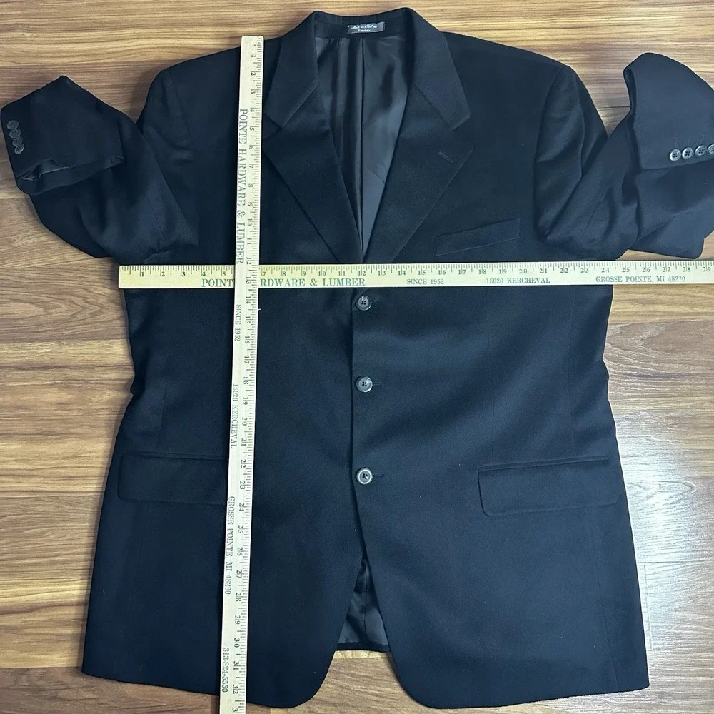 SFI Loro Piana Blazer Sport Coat Jacket Mens 48R Black 100% Italian Cashmere